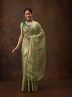 Subtle Aura Drape Saree-SZ-DIYA-GN-2216