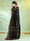 Black Cotton Soft Saree With Texture Designs-MA62CT331210042