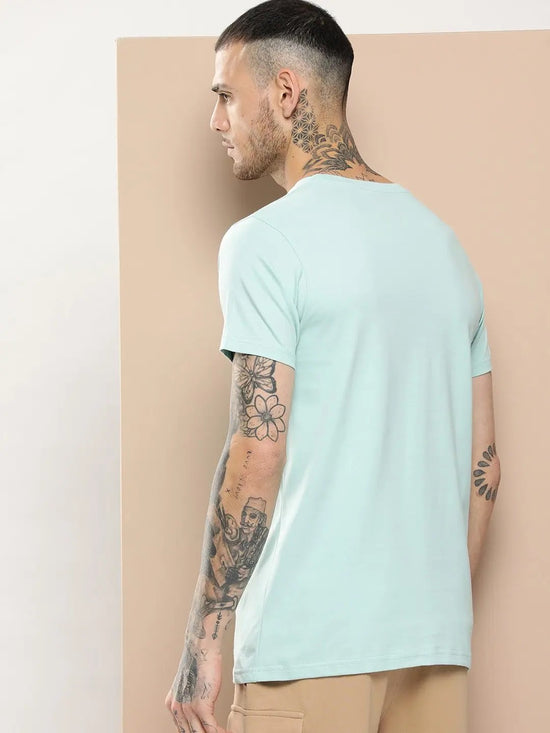 Difference Of Opinion Men's Light Blue Plain T-Shirt