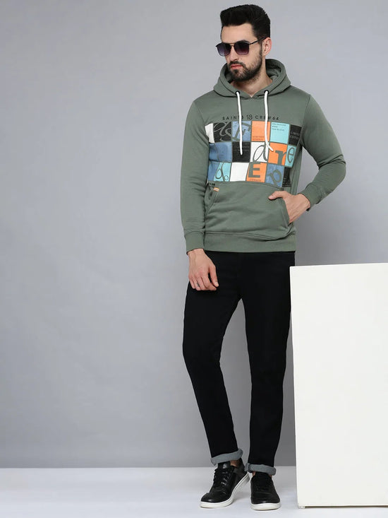 Men Green Solid Sweatshirt-SCAW-35-Green