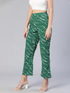 Dramatic greeb urban printed elasticated women pants