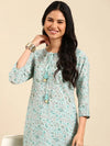 Women's Sea Green Printed Kurta Set-MRF-1158-Seagreen