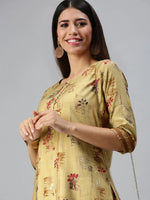 Women's Mustard Printed Kurta Sets-SKC3173-Mustard