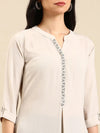 Women's White Solid Straight Kurta-SKC-3353-Offwhite