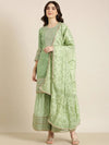 Women Green Floral Kurta Set-GW-3629-Green