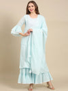 Women's Blue Solid Kurta Set-RF-1709-Blue