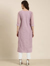 Women Lavender Embellished Straight Kurta-SKC-1216-Lavender