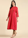 Women's Pink Printed A-Line Kurta-BC-202-Pink