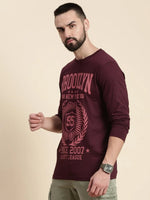 Dillinger Maroon Graphic Regular T-shirt-DLGRFS038WINE-S