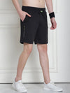 Venitian Men Cotton Printed Black Shorts