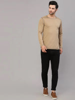 Rigo Poly Corduroy Round Neck T-Shirt-CT09221545-L