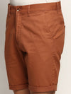 Men Brown Solid Shorts-ORBIT-6-Camelbrown