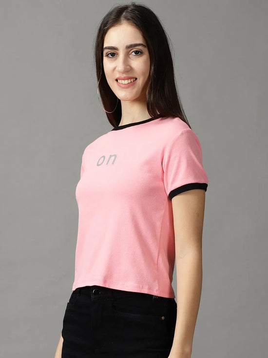 Women's Pink Solid Top-TG-290-Pink