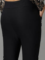 Women's Black Solid Trouser-AE-7045-Black