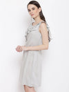 Triple layer Assymetric frill dress in Powder Blue