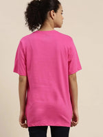 Dillinger Pink Solid Oversized T-Shirt-DLWOP001FSR-XS