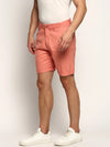 Men Peach Solid Shorts-ORBIT-1-Peach