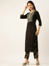 Women's Black Embroidered Kurta Sets-GW-2774-Black