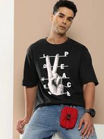 Difference of Opinion Black Graphic Oversized T-Shirt-DOOVR204BLK-S