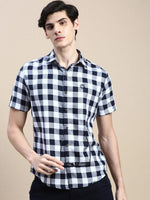 Men White Checked Casual Shirt-WILLACHECKS-100-White