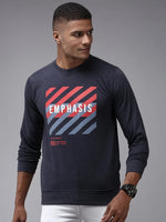 Men Blue Solid Sweatshirt-OTSS-16-Navyblue