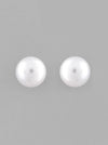 White Circular Studs Earrings-VOJ121