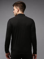 Men Black Solid Sweatshirt-DF-021-Black