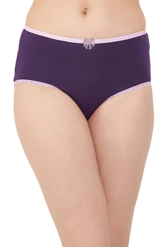 Clovia High Waist Hipster Panty in Purple - Cotton