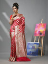 Pink Silk Banarasi Saree With Damask Motifs And Woven Degins-MA52BSL441050097