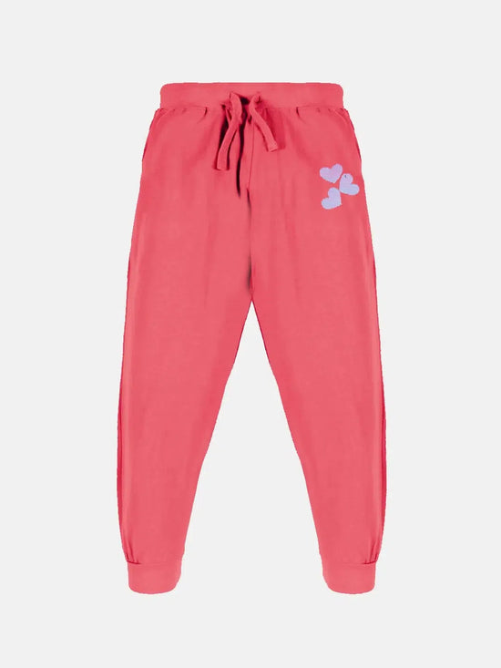 Girls Heart Applique Track Pant-AW23GTP013050