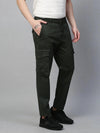 Genips Men's Dark Olive Cotton Stretch Bahamas Cargo Fit Solid Cargo