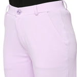 Smarty Pants Women's Cotton Lycra Bell Bottom Lilac Color Formal Trouser