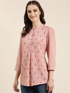 Women Mauve Floral Straight Kurti-NJ-3642299-Mauve