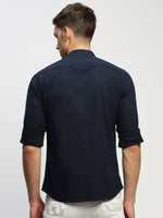 Men Navy Solid Shirt-DINAH-1682-Navyblue