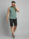 Rigo Self Texture Stripe Cotton Sleeveless Vest T-Shirt