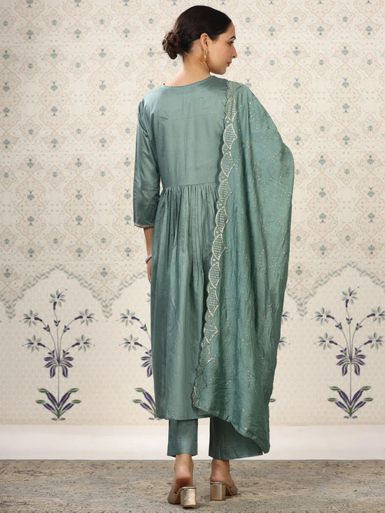 Avanshee Women's Latest Solid Cotton Silk Kurta, Pant With Dupatta-ES-7521