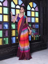 Maroon And Multicolor Colorblocked Mulmul Cotton Saree-MA64MCT33770060