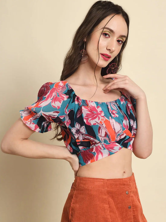 Multi Printed Back Tie-up Top