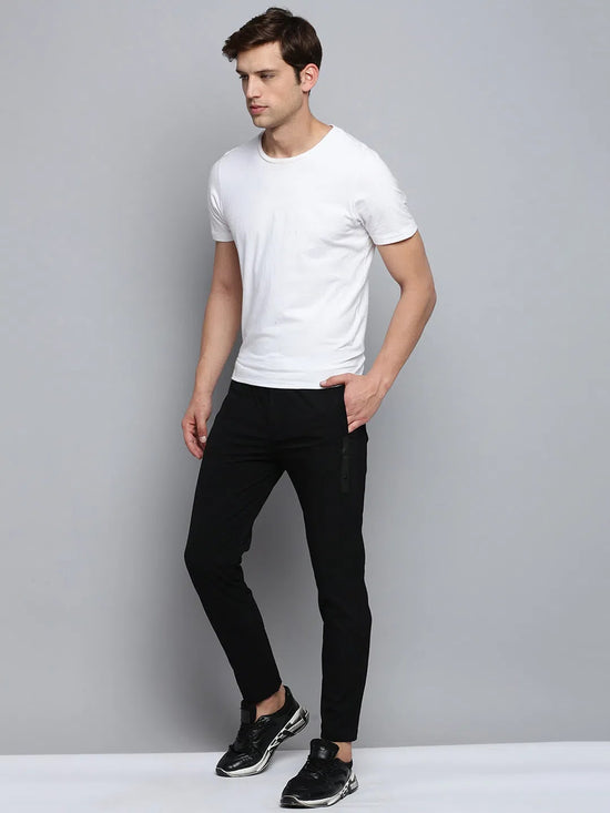 Men Black Solid Casual Jogger-WG-984-Black