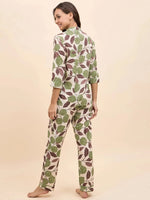 Shirt Pyjama Set in Green Lemon Print