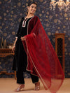 Avanshee Women's Latest Solid Velvet Kurta, Pant With Dupatta-ES-7524