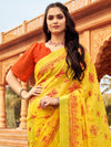 Saree Mall Women's Chiffon Yellow Printed Designer Saree With Blouse Piece-STARCFN31201C