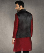 Hangup Men Standard Printed Men's Indian Wear-ST0311282_Blk_PrntNehru