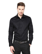 Hangup Men Standard Solid Shirts-BLKFOSH