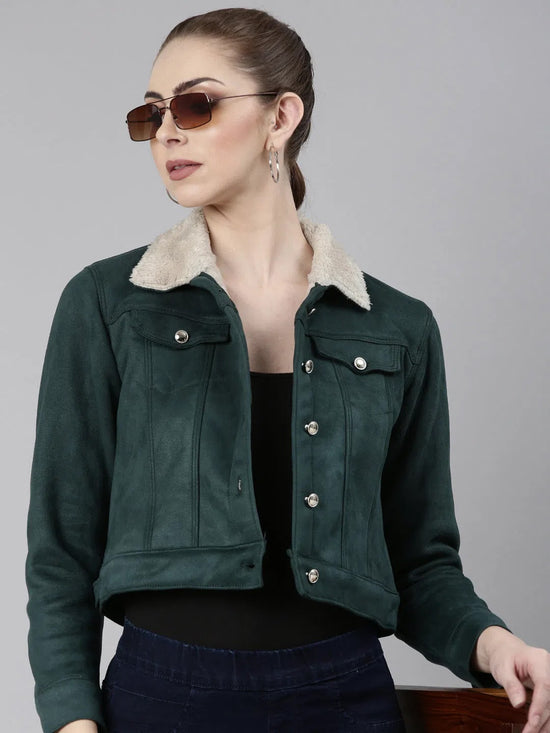 Women Green Solid Tailored Jacket-LT-2112-Green