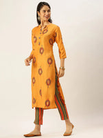 Women's Orange Printed Kurta Sets-FS-1525-Orange