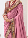 Saree Mall Women's Vichitra  Mauve Embellished Designer Saree With Blouse Piece-TRIYA81898