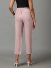 Women's Mauve Striped Formal Trouser-IM-9897-Mauve