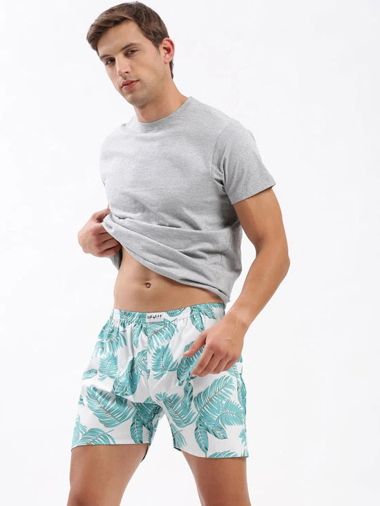 Men Printed White Boxer-142-5-White