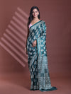 Green Silk Soft Saree With Paisley Print-MA60BSL01400046